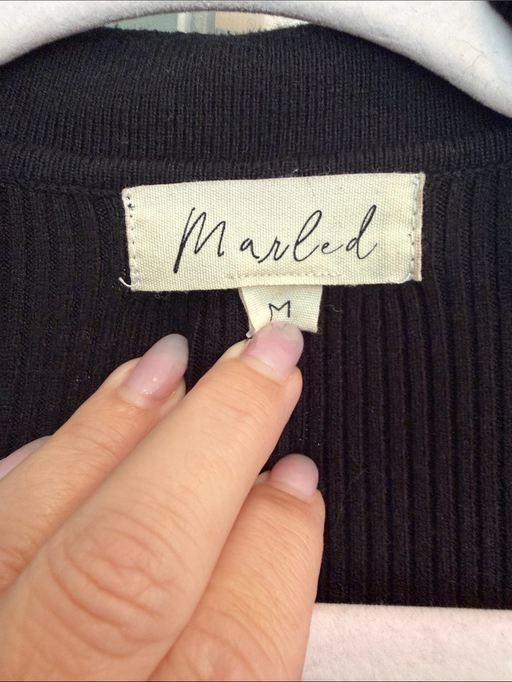 Black Ribbed Button-Down Knit Dress - Picture 3 of 4